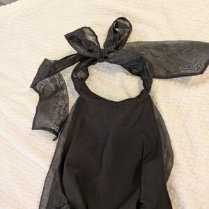 Black Sheer Organza Halter Top (lined)- Show Those Gorgeous Shoulders/Back! Sz 6